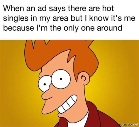 pure memes - When an ad says there are hot singles in my area but I know it's me because I'm the only one around mematic.net
