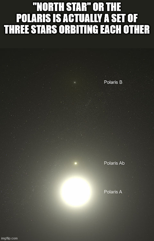 autonomous sensory meridian response - "North Star" Or The Polaris Is Actually A Set Of Three Stars Orbiting Each Other Polaris B Polaris Ab Polaris A imgflip.com