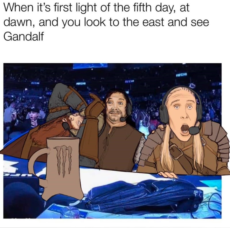 cartoon - When it's first light of the fifth day, at dawn, and you look to the east and see Gandalf