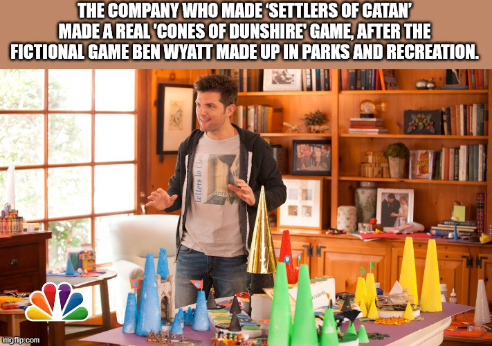 Parks and Recreation - The Company Who Made Settlers Of Catan' Made A Real 'Cones Of Dunshire Game, After The Fictional Game Ben Wyatt Made Up In Parks And Recreation. Letters to Cleo imgflip.com