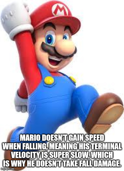 super mario 3d world super mario - Mario Doesntgain Speed When Falling, Meaning His Terminal Velocity Is Super Slow, Which Is Why He Doesn'T Take Fall Damage ingilip.com