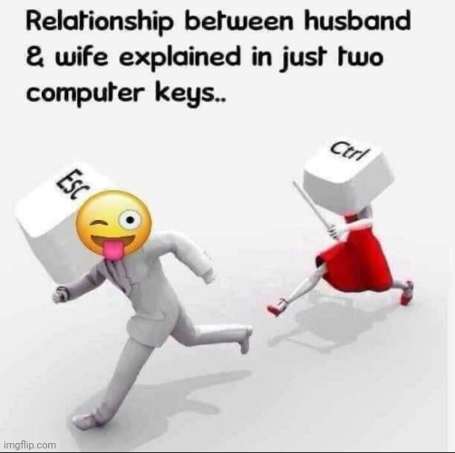 husband wife jokes tamil - Relationship between husband & wife explained in just two computer keys.. Ctrl Esc imgflip.com