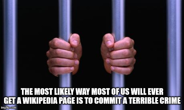 hand - The Most ly Way Most Of Us Will Ever Get A Wikipedia Page Is To Commit A Terrible Crime imgflip.com