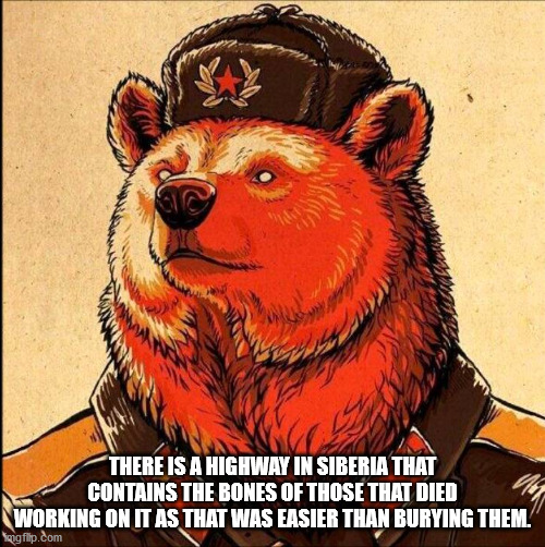 russian patriot - There Is A Highway In Siberia That Contains The Bones Of Those That Died Working On It As That Was Easier Than Burying Them. Spgflip.com