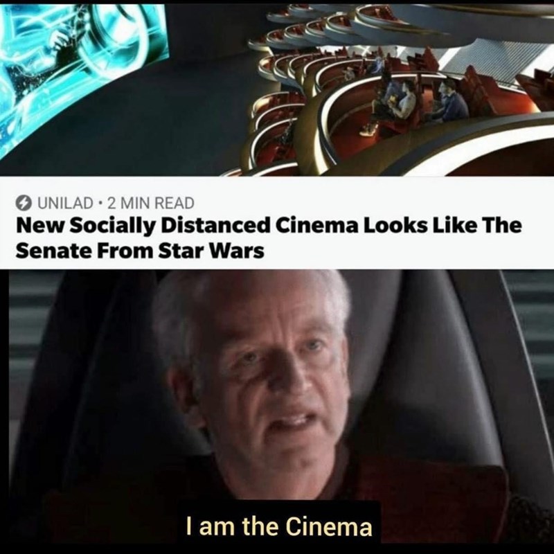 1 Unilad 2 Min Read New Socially Distanced Cinema Looks The Senate From Star Wars I am the Cinema