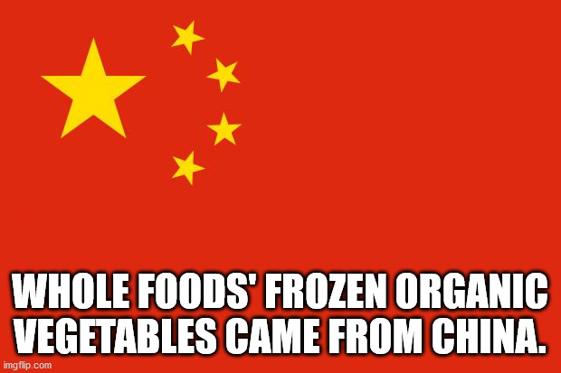 found dove in a soapless - Whole Foods' Frozen Organic Vegetables Came From China. imgflip.com