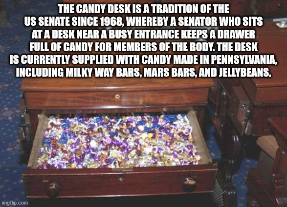 senate candy desk - The Candy Desk Is A Tradition Of The Us Senate Since 1968, Whereby A Senator Who Sits At A Desk Near A Busy Entrance Keeps A Drawer Full Of Candy For Members Of The Body. The Desk Is Currently Supplied With Candy Made In Pennsylvania, 