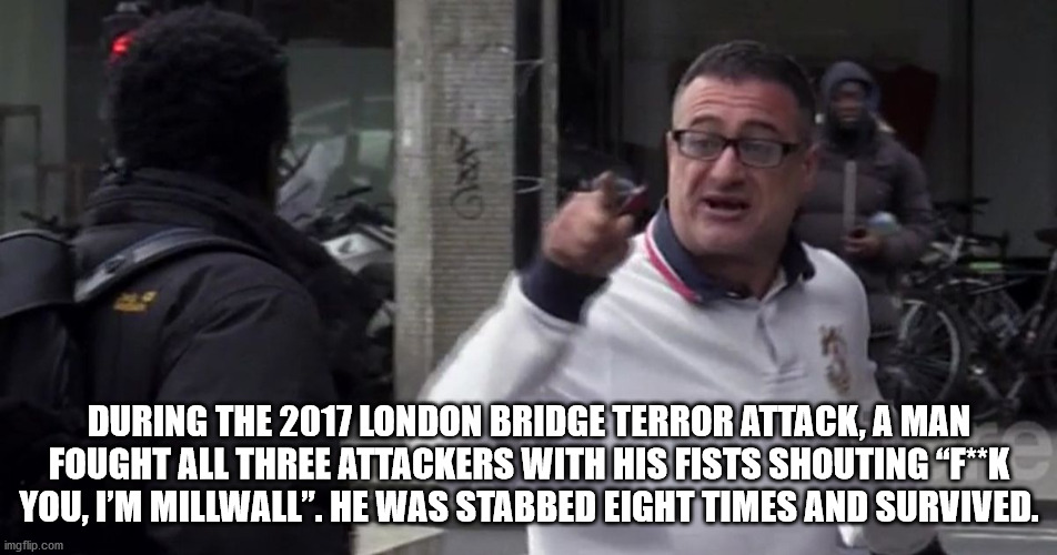 photo caption - During The 2017 London Bridge Terror Attack, A Man Fought All Three Attackers With His Fists Shouting