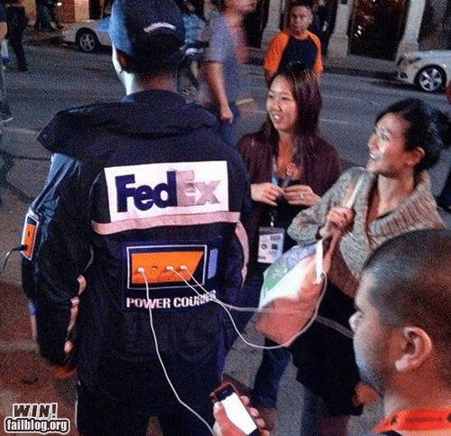 human charging station - FedEx Power Could Win! failblog.org