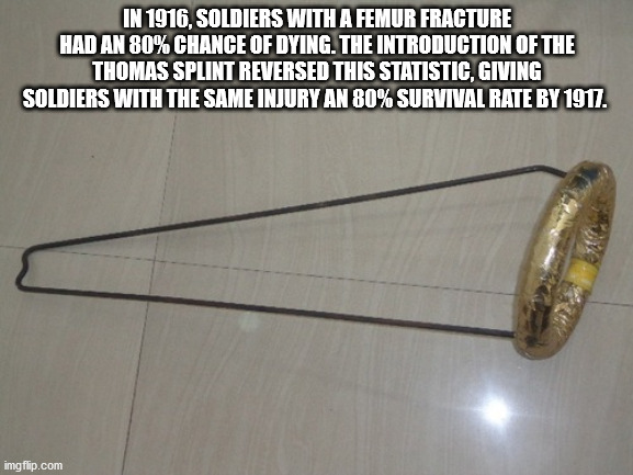successful white man meme - In 1916, Soldiers With A Femur Fracture Had An 80% Chance Of Dying. The Introduction Of The Thomas Splint Reversed This Statistic, Giving Soldiers With The Same Injury An 80% Survival Rate By 1917. imgflip.com