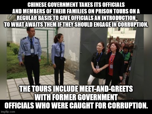 photo caption - Chinese Government Takes Its Officials And Members Of Their Families On Prison Tours On A Regular Basis To Give Officials An Introduction To What Awaits Them If They Should Engage In Corruption. The Tours Include MeetAndGreets With Former 