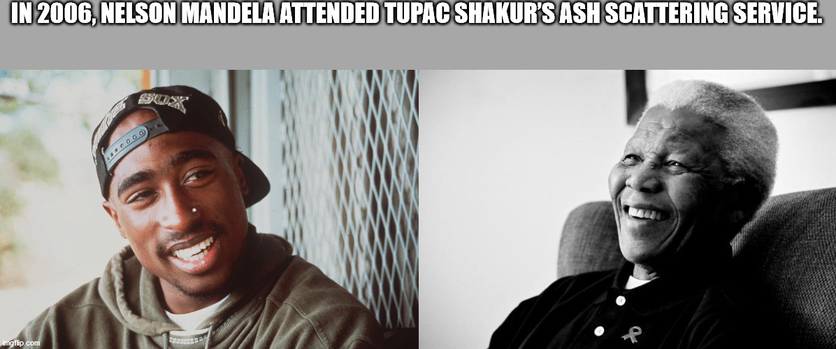tupac shakura - In 2006, Nelson Mandela Attended Tupac Shakur'S Ash Scattering Service. imgflip.com