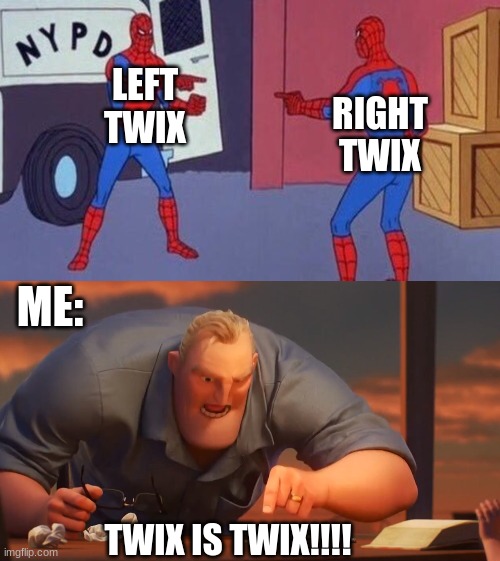 boobs are boobs mr incredible meme - Nypd Left Twix Right Twix Me Twix Is Twix!!!! imgflip.com