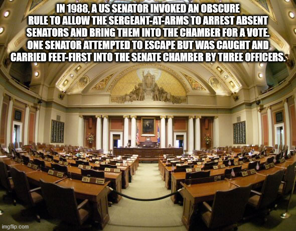 state capitol - In 1988, Aus Senator Invoked An Obscure Rule To Allow The SergeantAtArms To Arrest Absent Senators And Bring Them Into The Chamber For A Vote One Senator Attempted To Escape But Was Caught And Carried FeetFirst Into The Senate Chamber By T