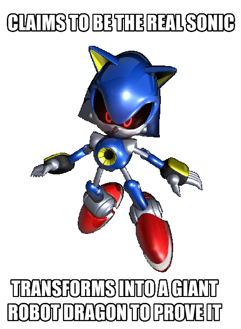 metal sonic sonic heroes - Claims To Be The Real Sonic Transforms Into A Giant Robot Dragon To Prove It