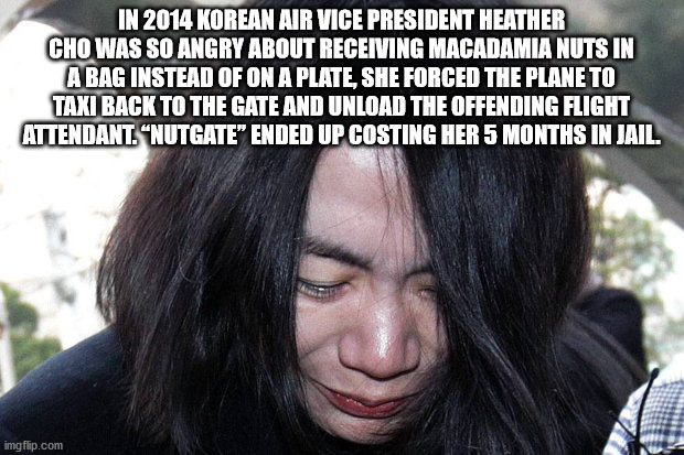 pc world - In 2014 Korean Air Vice President Heather Cho Was So Angry About Receiving Macadamia Nuts In A Bag Instead Of On A Plate, She Forced The Plane To Taxi Back To The Gate And Unload The Offending Flight Attendant. Nutgate Ended Up Costing Her 5 Mo