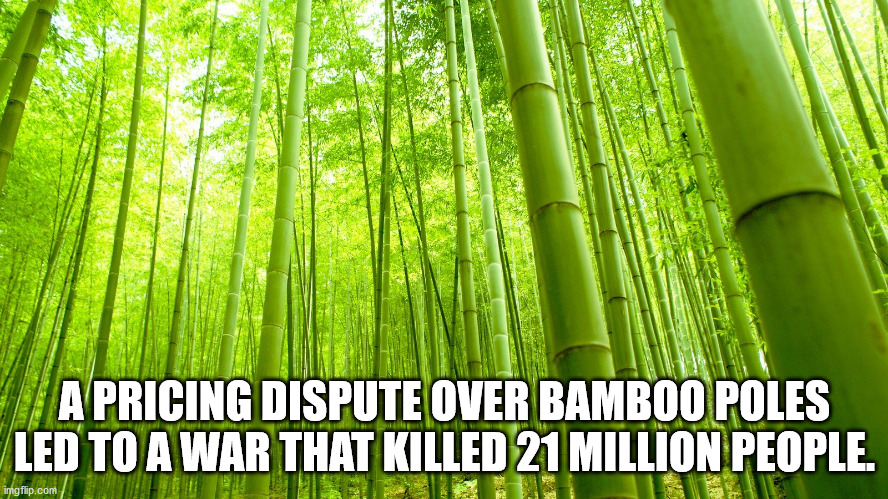 china bamboo - A Pricing Dispute Over Bamboo Poles Led To A War That Killed 21 Million People. ingflip.com