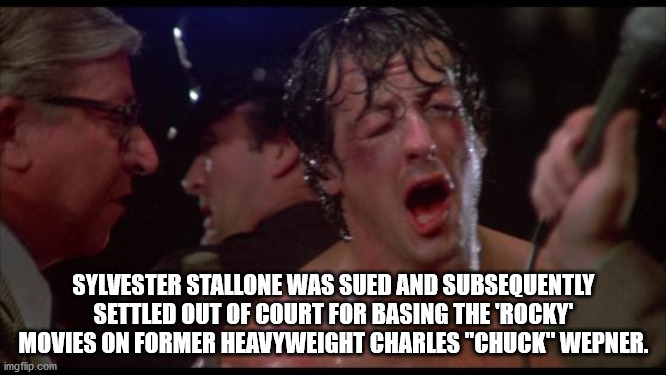 rocky meme - Sylvester Stallone Was Sued And Subsequently Settled Out Of Court For Basing The 'Rocky Movies On Former Heavyweight Charles "Chuck" Wepner. imgflip.com