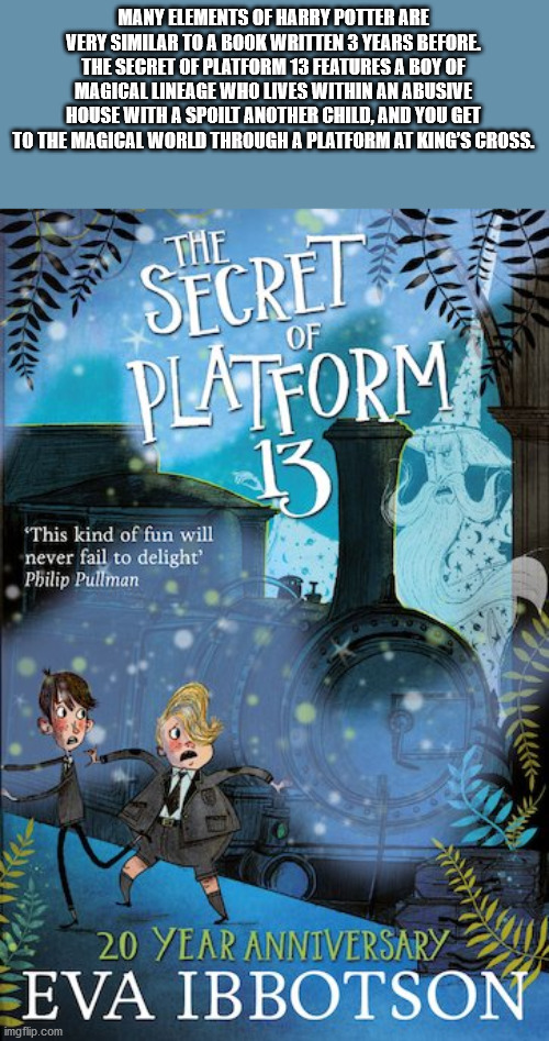 secret of platform 13 book - Many Elements Of Harry Potter Are Very Similar To A Book Written 3 Years Before. The Secret Of Platform 13 Features A Boy Of Magical Lineage Who Lives Within An Abusive House With A Spoilt Another Child, And You Get To The Mag