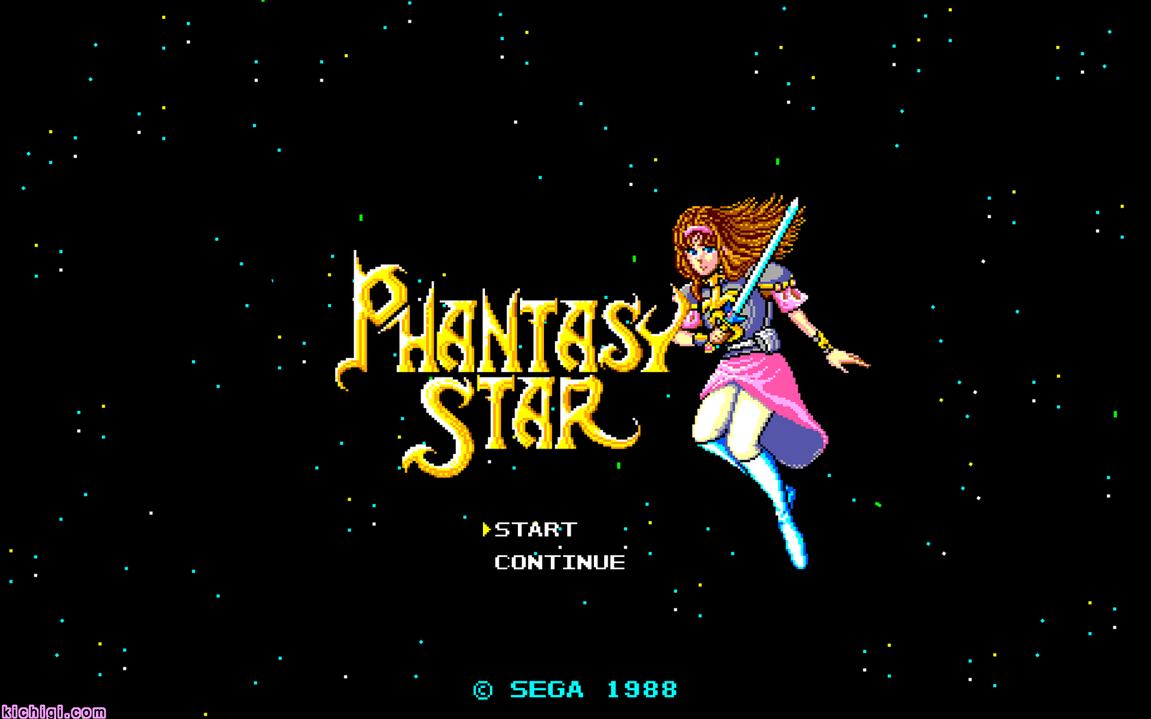cartoon - Hantasy Star Start Continue Sega 1988 kichigi.com