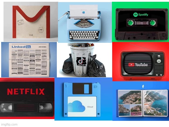 electronics - Spotify . Linkedin Tik Tok YouTube Nd Netflix Cloud imgflip.com