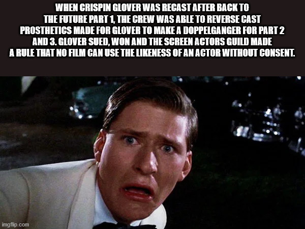 crispin glover back to the future - When Crispin Glover Was Recast After Back To The Future Part 1, The Crew Was Able To Reverse Cast Prosthetigs Made For Glover To Make A Doppelganger For Part 2 And 3. Glover Sued, Won And The Screen Actors Guild Made A 