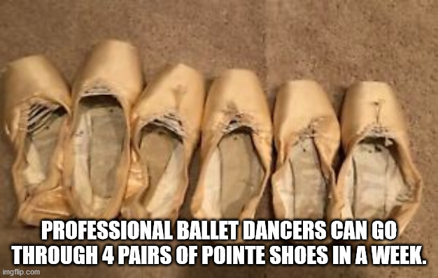 hand - Professional Ballet Dancers Can Go Through 4 Pairs Of Pointe Shoes In A Week. imgflip.com