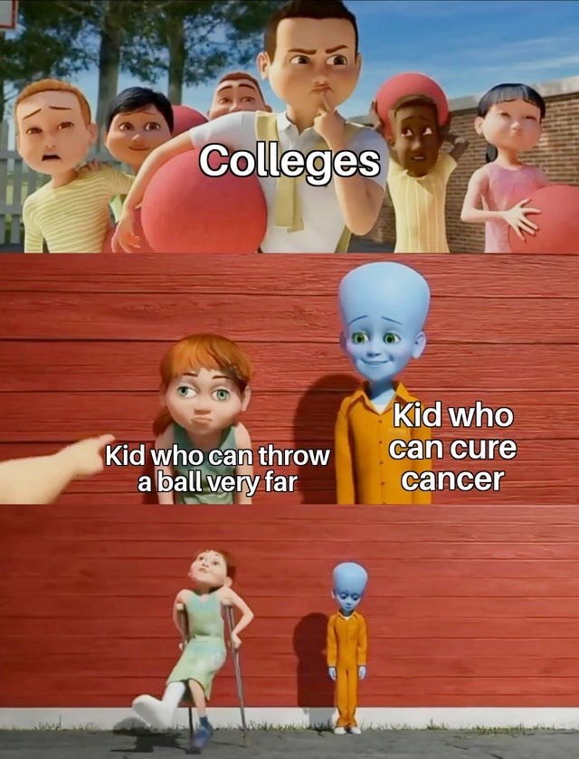 megamind meme template - Pl Colleges Kid who can throw a ball very far Kid who can cure cancer
