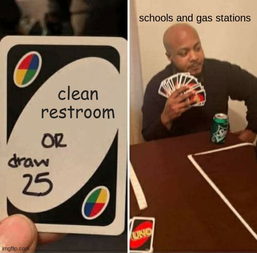 among us fall guys meme - schools and gas stations a clean restroom Or draw 25 Uno imgflip.com