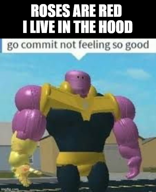 go commit not feel so good - Roses Are Red I Live In The Hood go commit not feeling so good imgflip.com