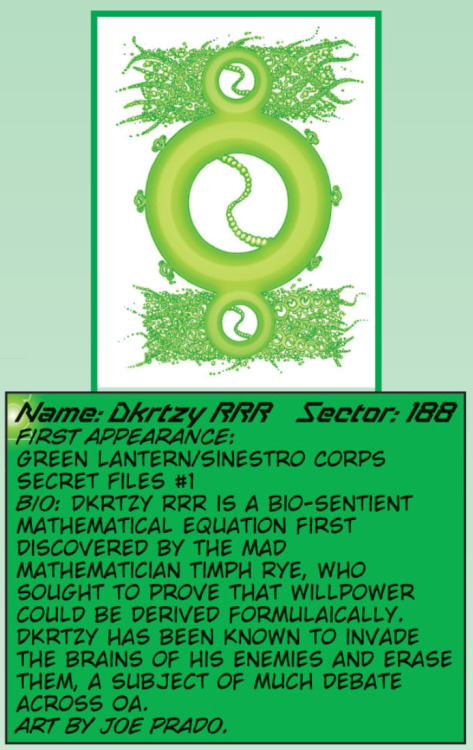 dkrtzy rrr green lantern - Name Okrtzy Rrr Sector 188 First Appearance Green LanternSinestro Corps Secret Files Bio Dkrtzy Rrr Is A BioSentient Mathematical Equation First Discovered By The Mad Mathematician Timph Rye, Who Sought To Prove That Willpower C
