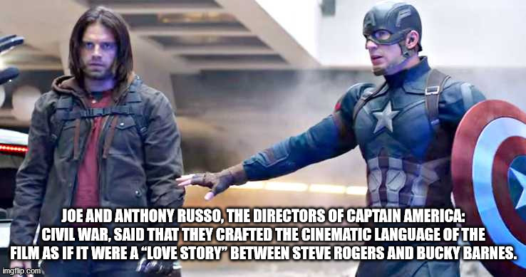 sebastian stan capitão america - Joe And Anthony Russo, The Directors Of Captain America Civil War, Said That They Crafted The Cinematic Language Of The Film As If It Were A "Love Story" Between Steve Rogers And Bucky Barnes. imgflip.com