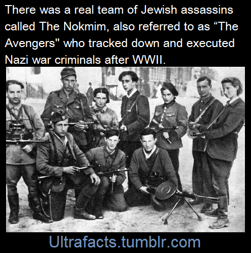 avengers jewish - There was a real team of Jewish assassins a called The Nokmim, also referred to as The Avengers" who tracked down and executed Nazi war criminals after Wwii. Ultrafacts.tumblr.com