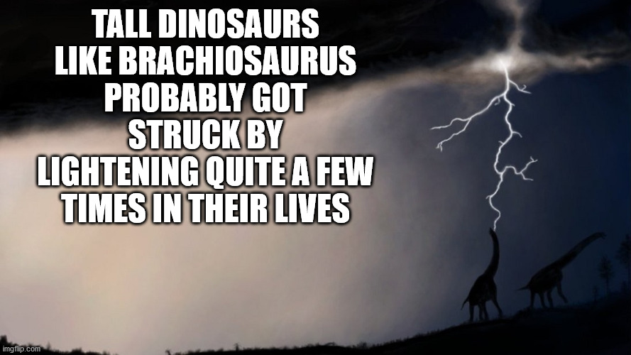 denver broncos - Tall Dinosaurs Brachiosaurus Probably Got Struck By Lightening Quite A Few Times In Their Lives imgflip.com
