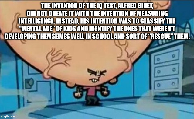 me leaving area 51 - The Inventor Of The Iq Test, Alfred Binet, Did Not Create It With The Intention Of Measuring Intelligence. Instead, His Intention Was To Classify The "Mental Age" Of Kids And Identify The Ones That Weren'T Developing Themselves Well I