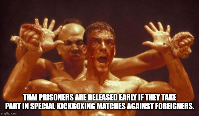 karate van damme - Thai Prisoners Are Released Early If They Take Part In Special Kickboxing Matches Against Foreigners. imgflip.com