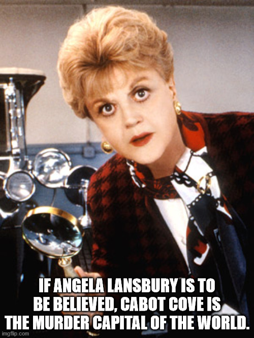 dome of the rock - If Angela Lansbury Is To Be Believed, Cabot Cove Is The Murder Capital Of The World. imgflip.com