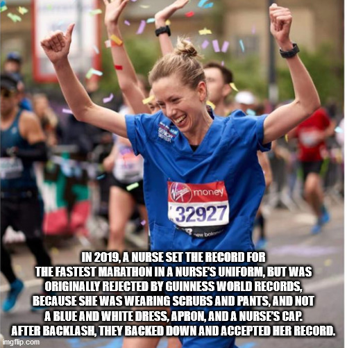 jessica anderson nurse marathon - money 32927 In 2019, A Nurse Set The Record For The Fastest Marathon In A Nurses Uniform, But Was Originally Rejected By Guinness World Records, Because She Was Wearing Scrubs And Pants, And Not A Blue And White Dress, Ap