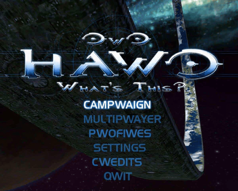 halo combat evolved - Ow Hawo What'S This? Campwaign Multipwayer Pwofiwes Settings Cwedits Qwit