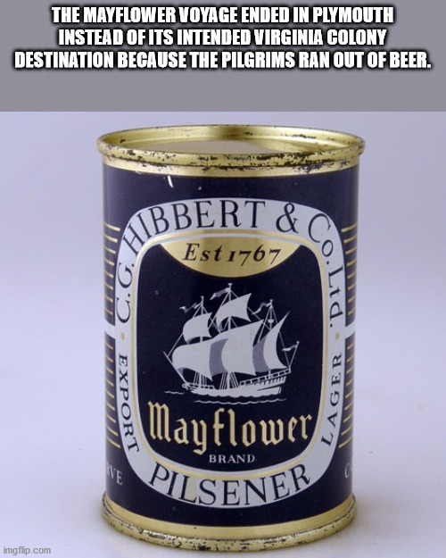 cool facts - The Mayflower Voyage Ended In Plymouth Instead Of Its Intended Virginia Colony Destination Because The Pilgrims Ran Out Of Beer.