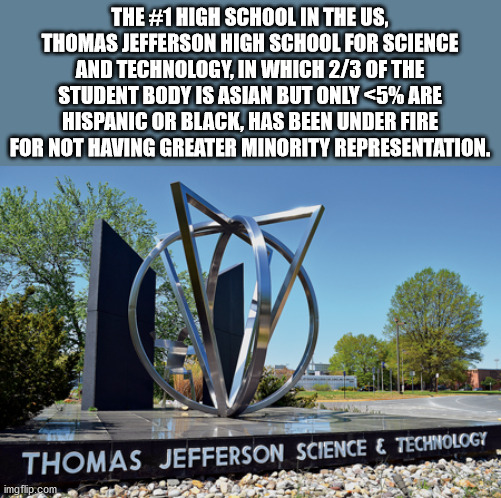 cool facts - The High School In The Us, Thomas Jefferson High School For Science And Technology, In Which 23 Of The Student Body Is Asian But Only