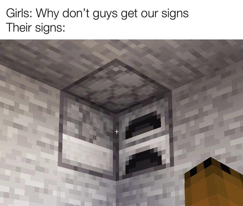 confusing minecraft - Girls Why don't guys get our signs Their signs