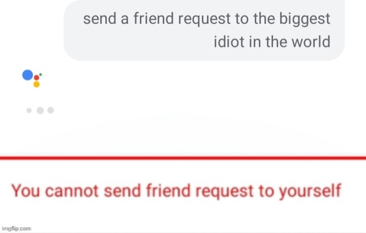 diagram - send a friend request to the biggest idiot in the world You cannot send friend request to yourself imgflip.com