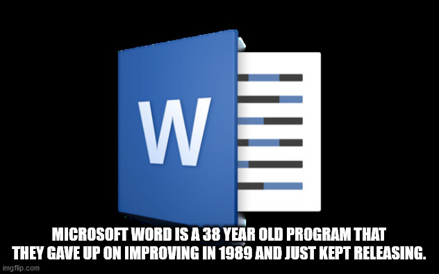 interesting man in the world - W Microsoft Word Is A 38 Year Old Program That They Gave Up On Improving In 1989 And Just Kept Releasing. imgflip.com