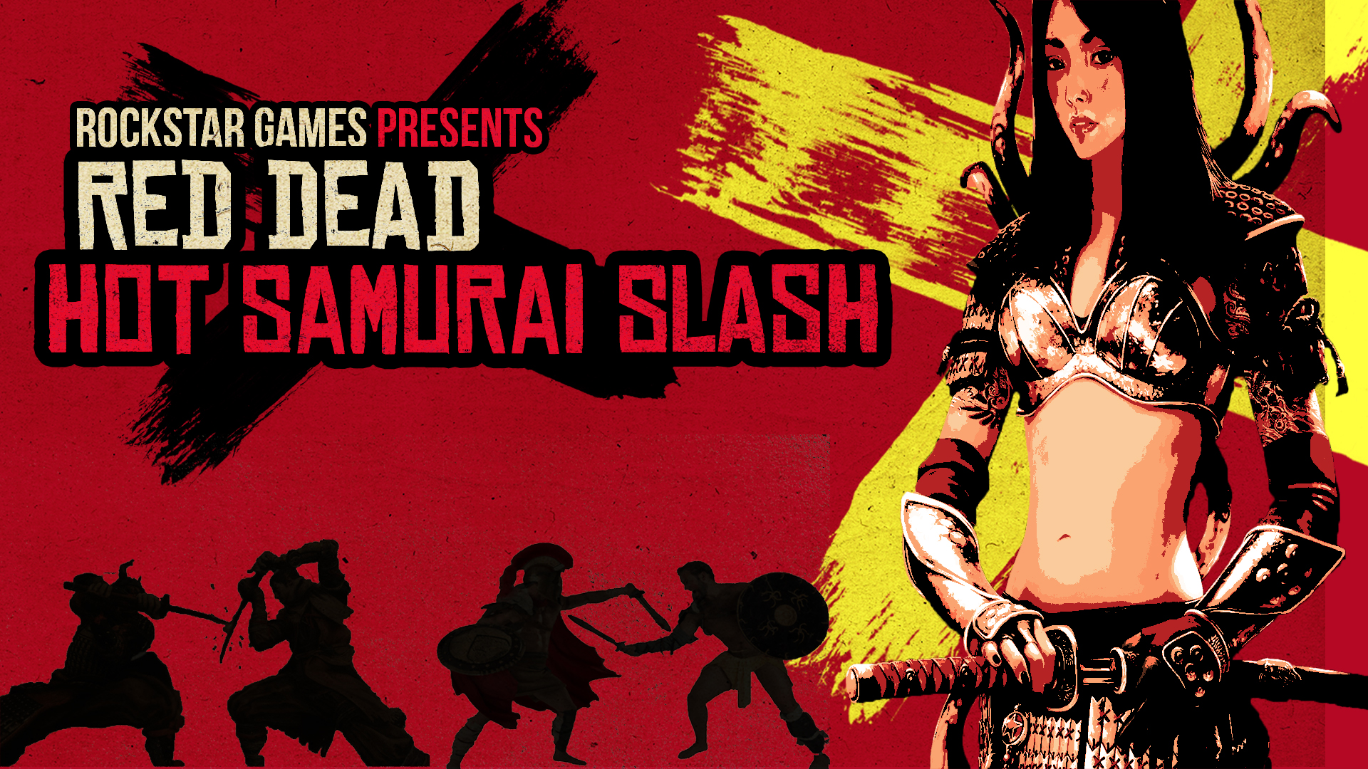 gaming memes and pics - poster - Rockstar Games Presents Red Dead Hot Samurai Slash