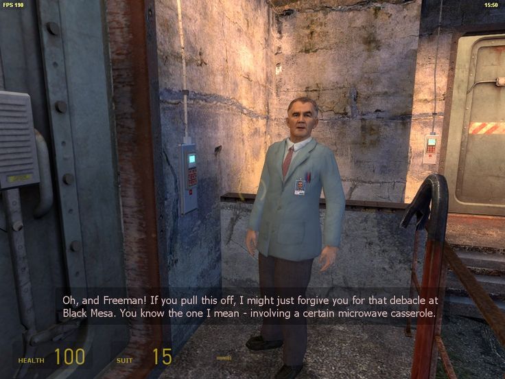 gaming memes and pics - screenshot - Fps 198 Oh, and Freeman! If you pull this off, I might just forgive you for that debacle at Black Mesa. You know the one I mean involving a certain microwave casserole. 100 15 Health Suit