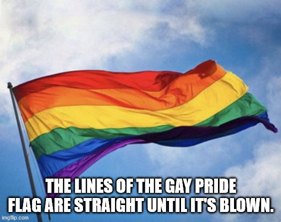 The Lines Of The Gay Pride Flag Are Straight Until It'S Blown. imgflip.com