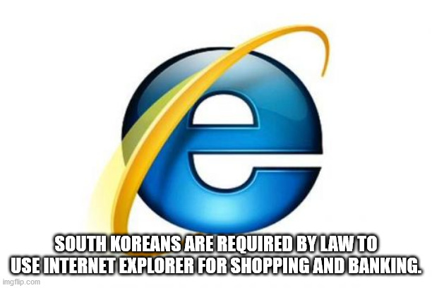 smile - 2 South Koreans Are Required By Law To Use Internet Explorer For Shopping And Banking. imgflip.com