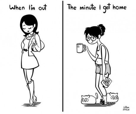funny girls comics - When I'm out The minute I get home Lillian