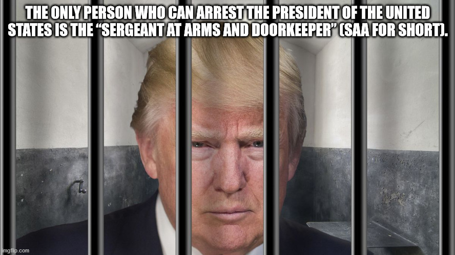 fact sphere - The Only Person Who Can Arrest The President Of The United States Is The Sergeant At Arms And Doorkeeper Saa For Short. imgflip.com